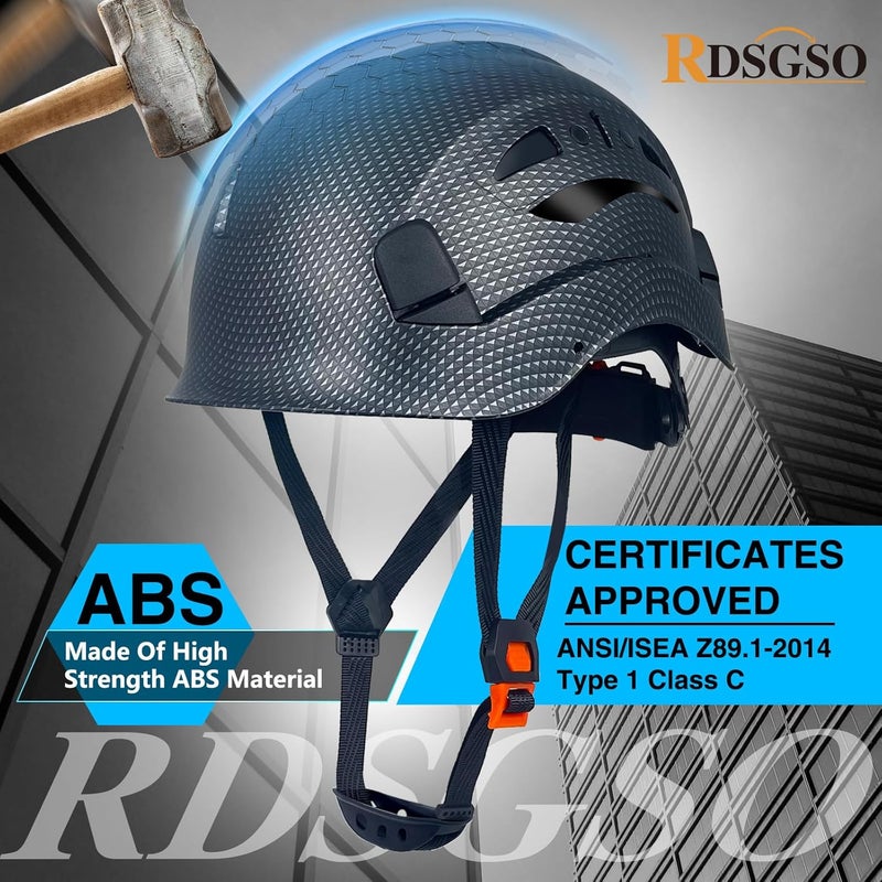 RDSGSO Industrial Safety Helmet RGS-8C Adjustable Vents, 6-Point Suspension Breathable Lightweight Hard Hats for Construction,Outdoor Work ANSI Certified - Image 3
